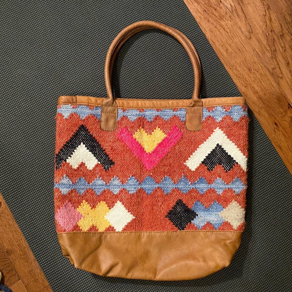 Anabaglish Wool Leather Tote